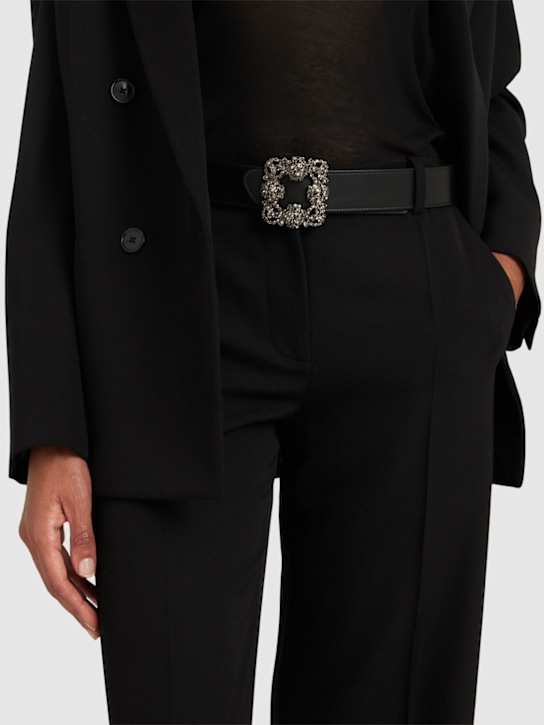 Manolo Blahnik: 35mm Hangisi leather belt - women_1 | Luisa Via Roma