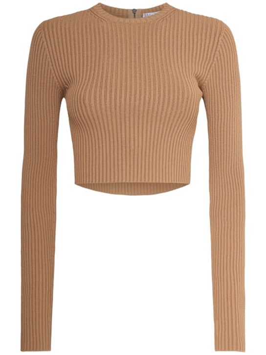 Arcella stretch viscose crepe rib top - Thumbnail 1