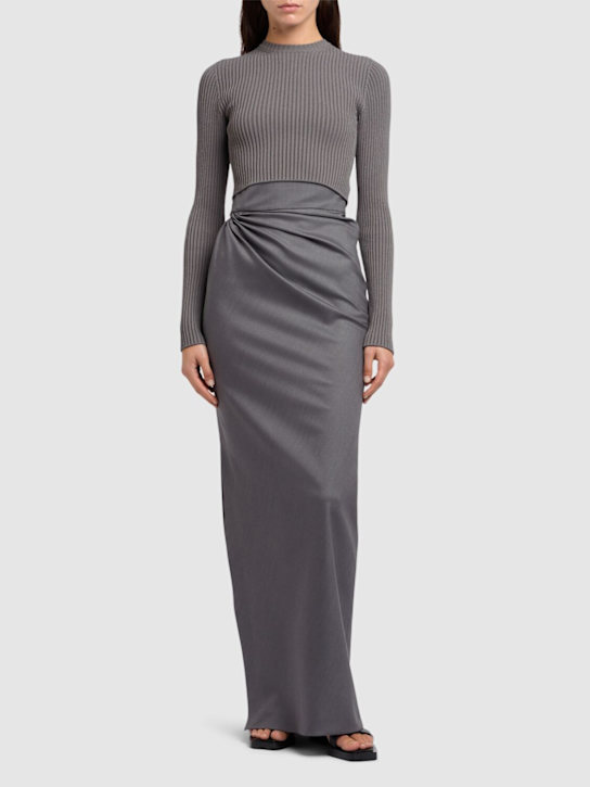 Arcella stretch viscose crepe rib top - Thumbnail 2