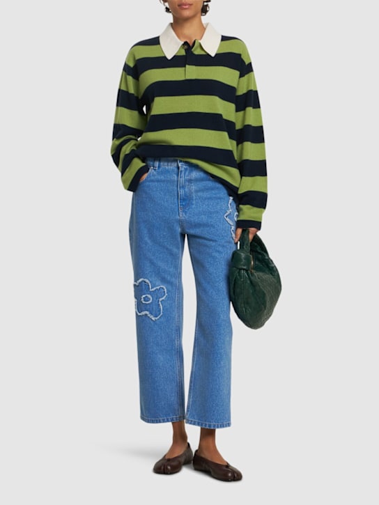 Marni: Coated cotton denim straight jeans - women_1 | Luisa Via Roma