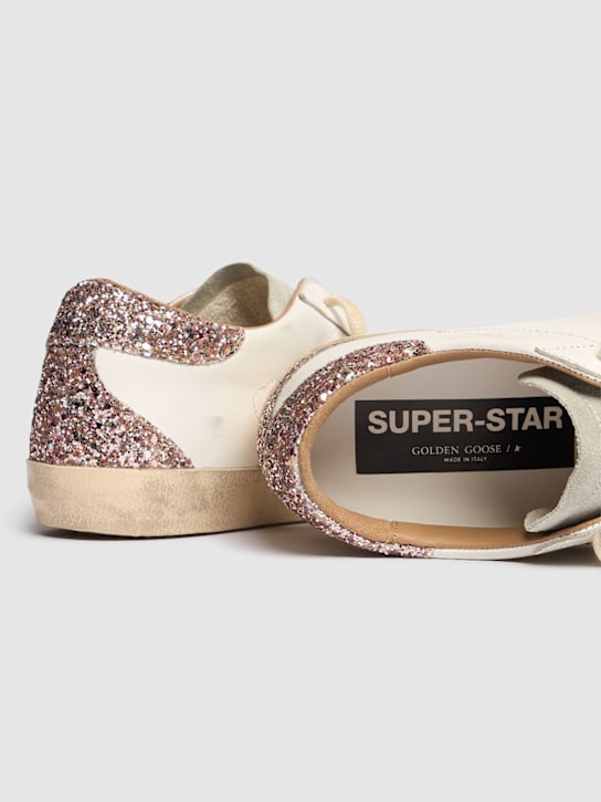 Golden Goose: 20毫米Super-Star混合皮革运动鞋 - 白色/金色 - women_3 | Luisa Via Roma