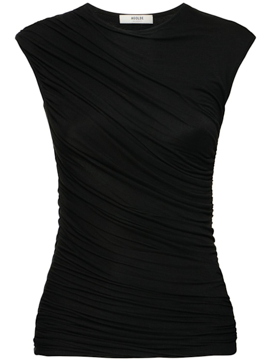 Agolde: Ester twisted jersey tank top - women_0 | Luisa Via Roma