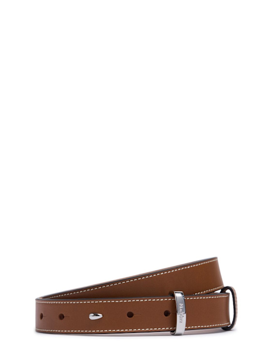 Max Mara: 25mm Belt Loop leather belt - women_0 | Luisa Via Roma