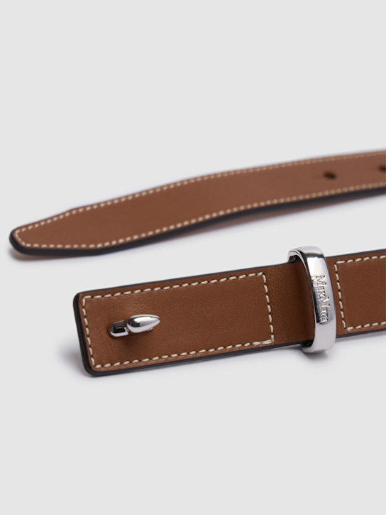Max Mara: 25mm Belt Loop leather belt - women_1 | Luisa Via Roma