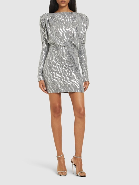 Rotate: Sequined mini dress - Grey/Silver - women_1 | Luisa Via Roma