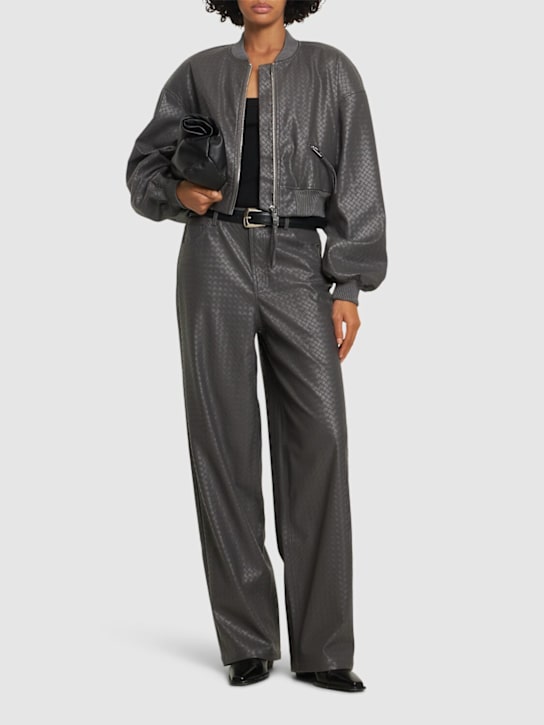 Rotate: Braid print tech cropped bomber jacket - women_1 | Luisa Via Roma