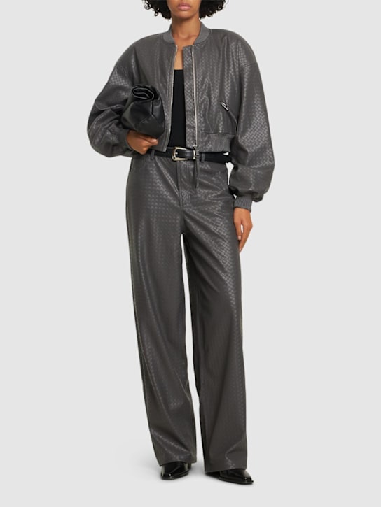 Rotate: Braid print tech high rise pants - Grey - women_1 | Luisa Via Roma