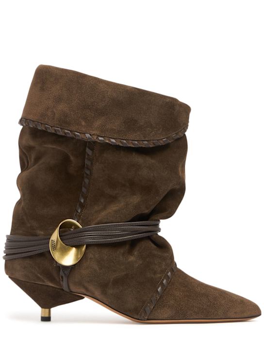 Isabel Marant: 45mm Edrika suede boots - women_0 | Luisa Via Roma