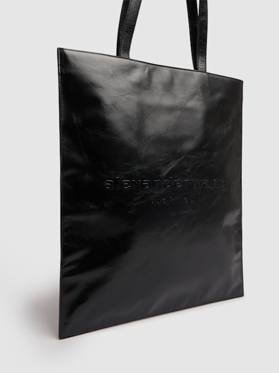 Alexander Wang: Large Pinch crackled patent leather tote - Black - women_2 | Luisa Via Roma