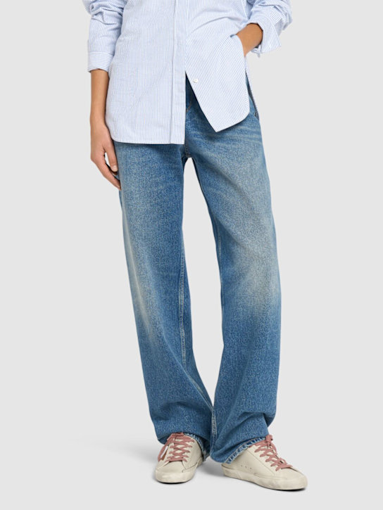 Golden Goose: 20mm Super-Star leather sneakers - Talco/Brown - women_1 | Luisa Via Roma