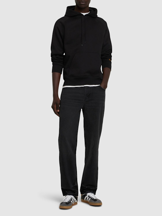 Carhartt WIP: Chase cotton blend zip hoodie - Black/Gold - men_1 | Luisa Via Roma