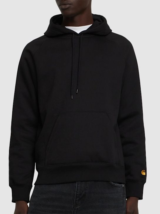 Carhartt WIP: Chase cotton blend zip hoodie - Black/Gold - men_2 | Luisa Via Roma