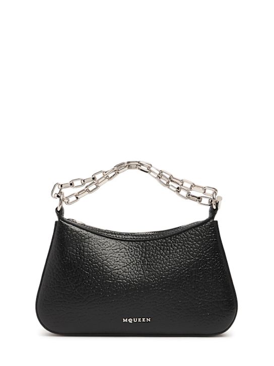 McQueen: McQueen mini T-bar leather pouch - Black - women_0 | Luisa Via Roma