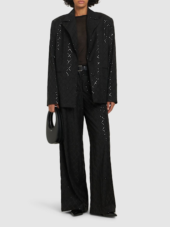 Rotate: Oversize sequined blazer - Black - women_1 | Luisa Via Roma