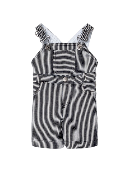 Emporio Armani: コットンデニムオーバーオール - グレー - kids-boys_0 | Luisa Via Roma