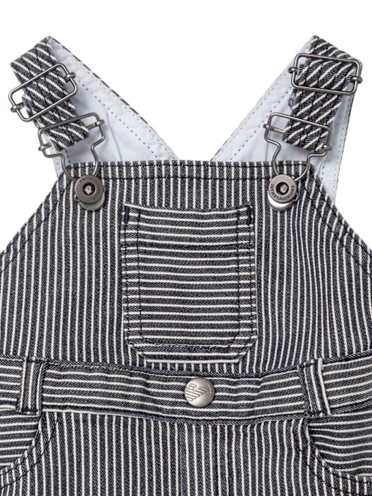Emporio Armani: コットンデニムオーバーオール - グレー - kids-boys_1 | Luisa Via Roma