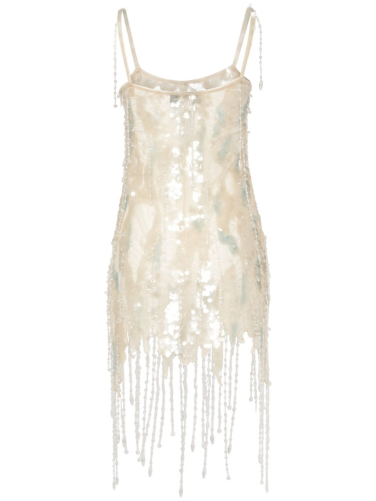 Blumarine: Vestito corto in seta con paillettes - women_3 | Luisa Via Roma
