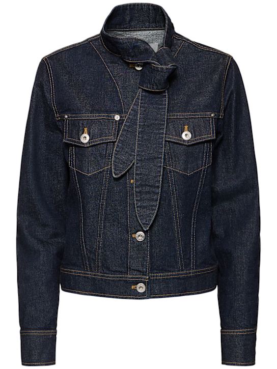 Denim jacket w/ scarf collar - Thumbnail 1