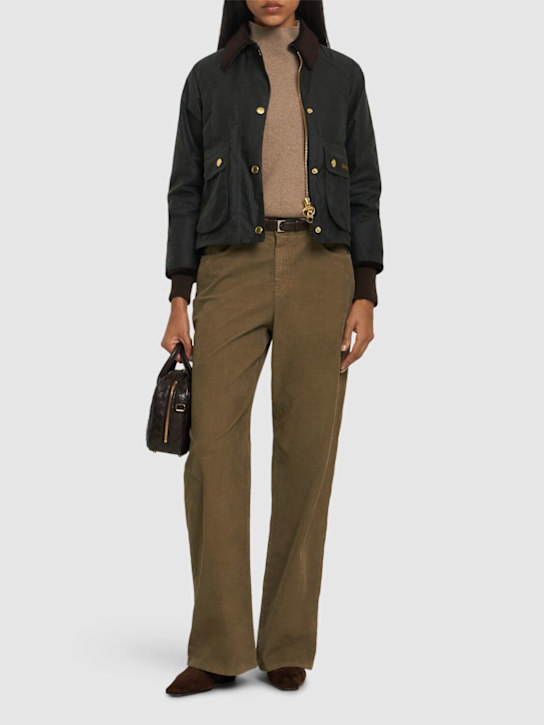BARBOUR: Giacca corta Beadnell in cotone cerato - women_1 | Luisa Via Roma
