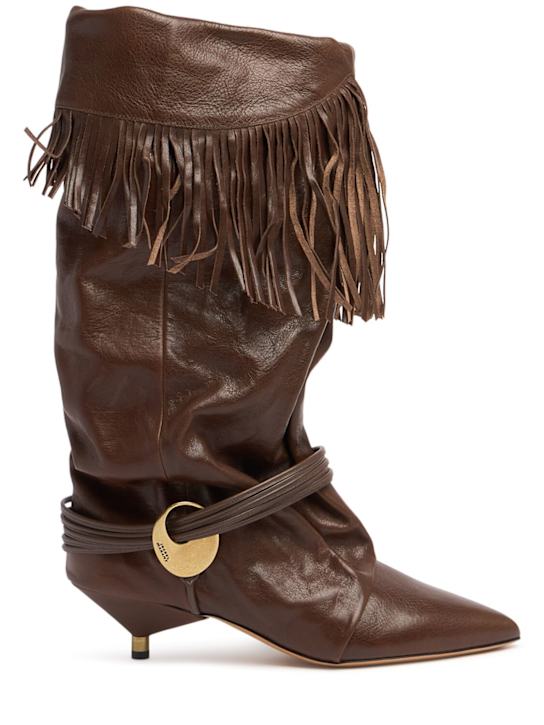 Isabel Marant: 45mm Elten leather boots - women_0 | Luisa Via Roma