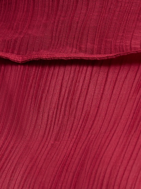 Bite Studios: Eve textured cotton & silk midi dress - Red - women_3 | Luisa Via Roma