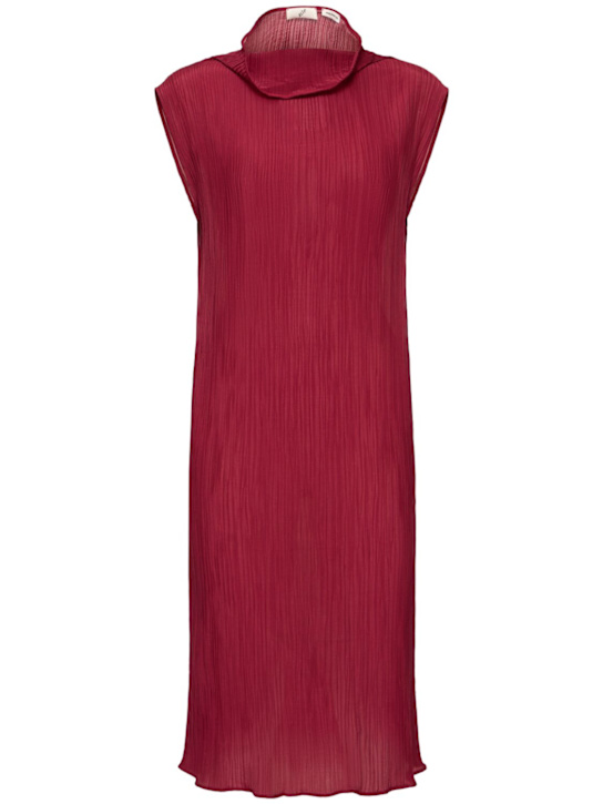 Bite Studios: Eve textured cotton & silk midi dress - Red - women_0 | Luisa Via Roma