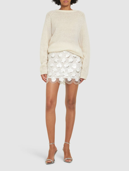 Rotate: Minigonna con paillettes - Bianco - women_1 | Luisa Via Roma
