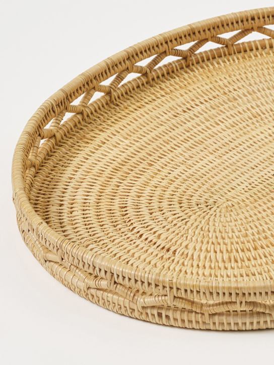Cabana: Medium oval-shaped rattan tray - Brown - ecraft_1 | Luisa Via Roma