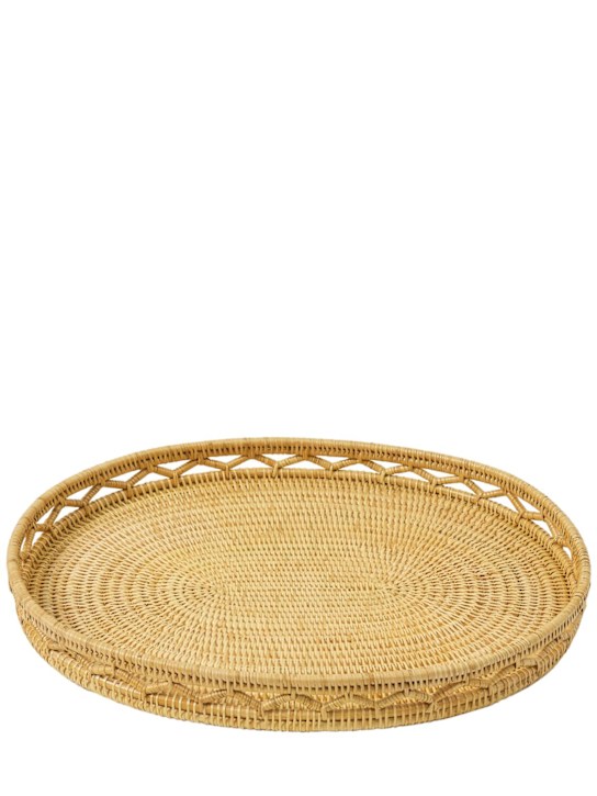 Cabana: Medium oval-shaped rattan tray - Brown - ecraft_0 | Luisa Via Roma