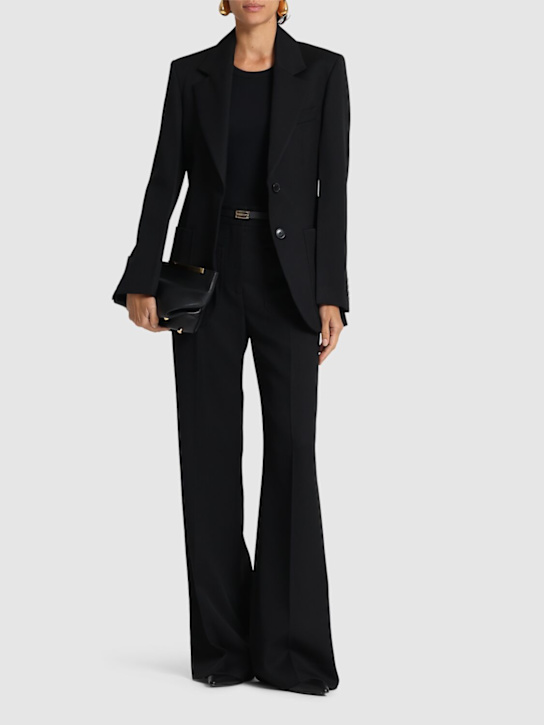 Victoria Beckham: ウールブレンドブレザー - ブラック - women_1 | Luisa Via Roma