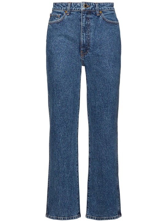 Khaite: Abigail high rise straight jeans - Blue - women_0 | Luisa Via Roma