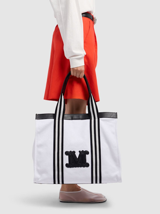 Max Mara: Palau canvas beach bag - women_1 | Luisa Via Roma