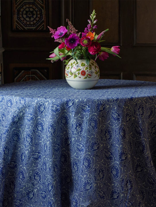 Cabana: Toscana printed linen tablecloth - Blue - ecraft_1 | Luisa Via Roma