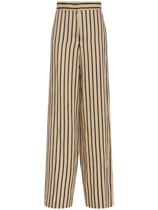 Cestino striped satin wide pants - Thumbnail 1