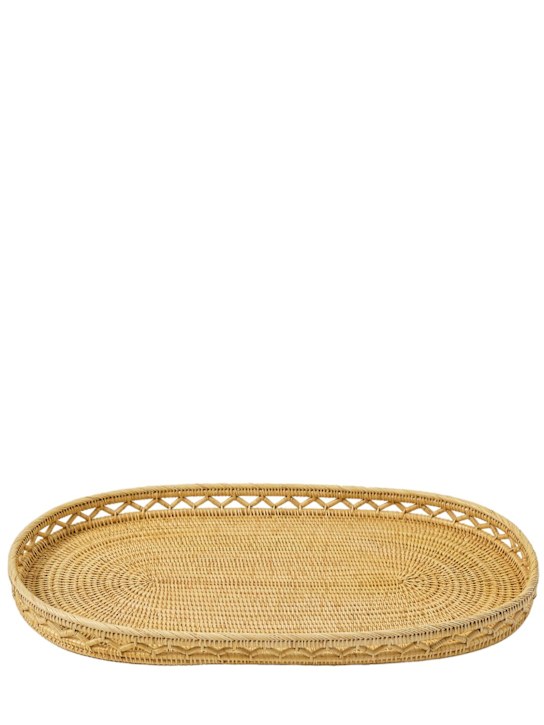 Cabana: Large oval-shaped rattan tray - ecraft_0 | Luisa Via Roma