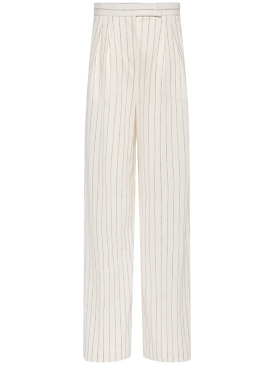 Clarion striped cotton blend wide pants