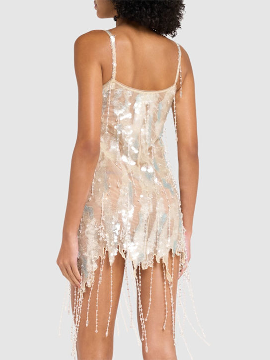 Blumarine: Vestito corto in seta con paillettes - women_2 | Luisa Via Roma