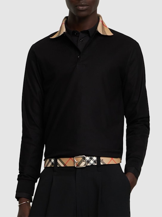 Burberry: 35mm breiter, wendbarer Ledergürtel - men_1 | Luisa Via Roma