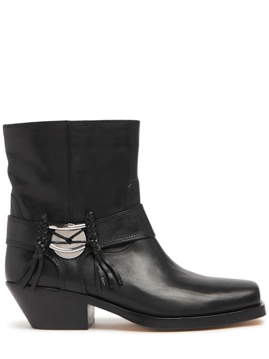 Isabel Marant: 40mm Akson gaucho leather boots - women_0 | Luisa Via Roma
