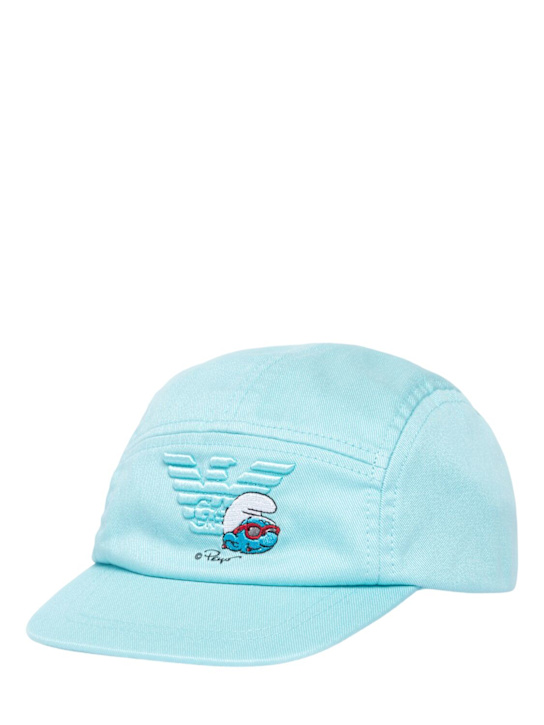 Emporio Armani: コットンキャップ - ライトブルー - kids-boys_1 | Luisa Via Roma