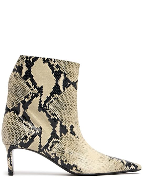 Khaite: 55mm Ona python embossed leather booties - Natural - women_0 | Luisa Via Roma