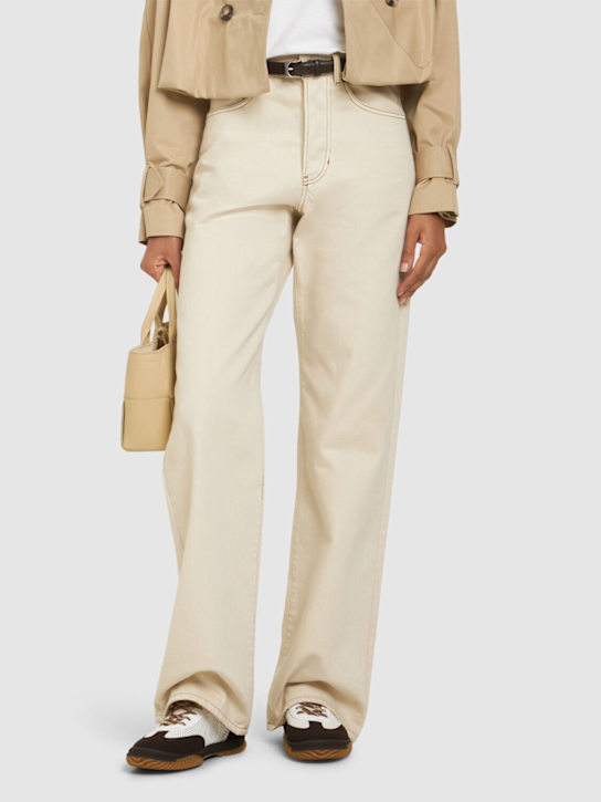 Stella McCartney: S-Wave synthetic & mesh sneakers - Ecru/Brown - women_1 | Luisa Via Roma