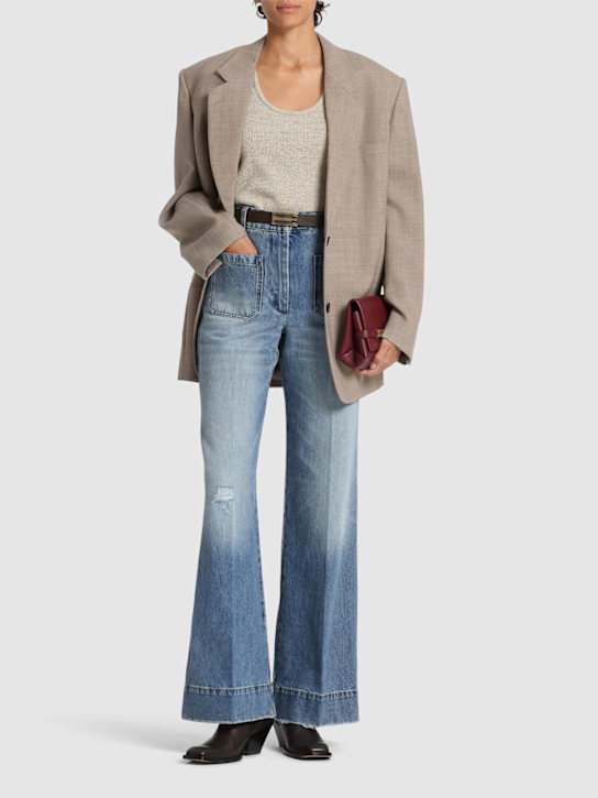 Victoria Beckham: Alina ハイライズデニムワイドジーンズ - women_1 | Luisa Via Roma