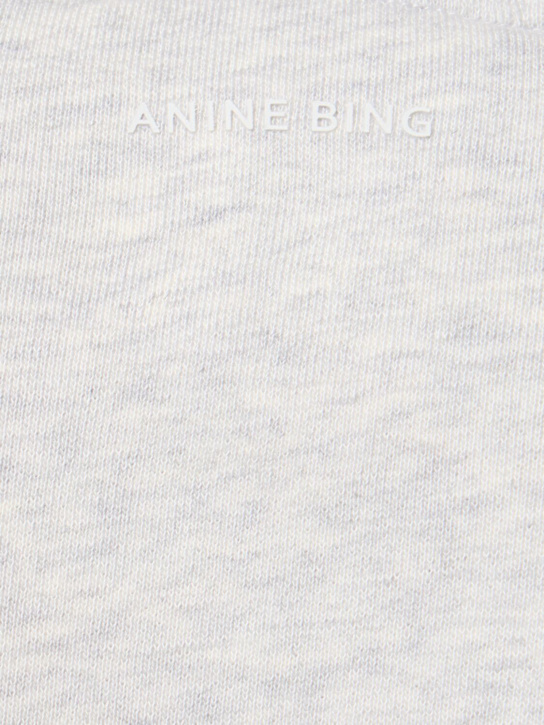 ANINE BING: Harvey logo jersey sweatshirt hoodie - Grey - women_3 | Luisa Via Roma