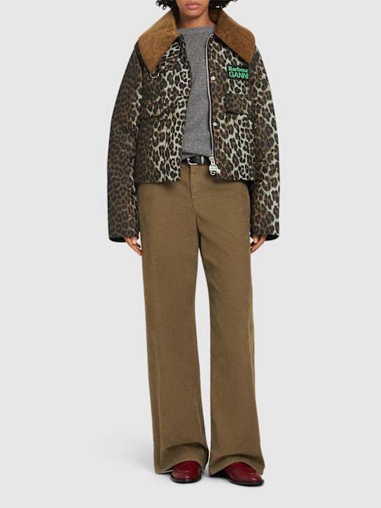 BARBOUR: Giacca corta Barbour x Ganni con stampa - women_1 | Luisa Via Roma