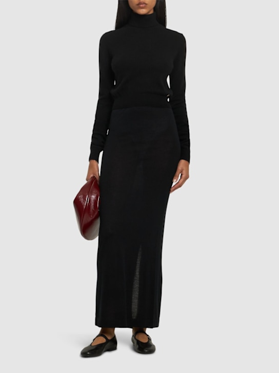 Éterne: Emma cashmere knit long skirt - Black - women_1 | Luisa Via Roma