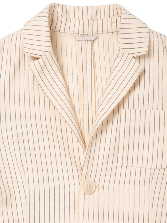 Emporio Armani: オーバーサイズコットンベルベットジャケット - オフホワイト - kids-boys_1 | Luisa Via Roma