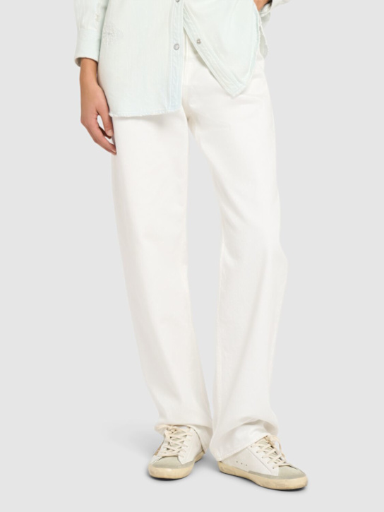 Golden Goose: Sneakers Super-Star de piel 20mm - Blanco/Plata - women_1 | Luisa Via Roma