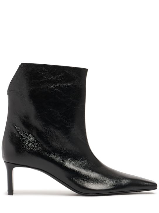 Khaite: 55mm Ona glazed leather ankle boots - Black - women_0 | Luisa Via Roma