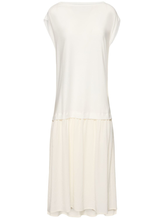 Crepe de chine & taffeta midi dress - Thumbnail 1